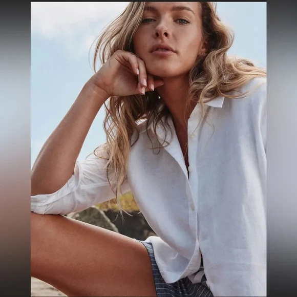 NWT Quince 100% European Linen Long-Sleeve Shirt - Picture 4 of 13